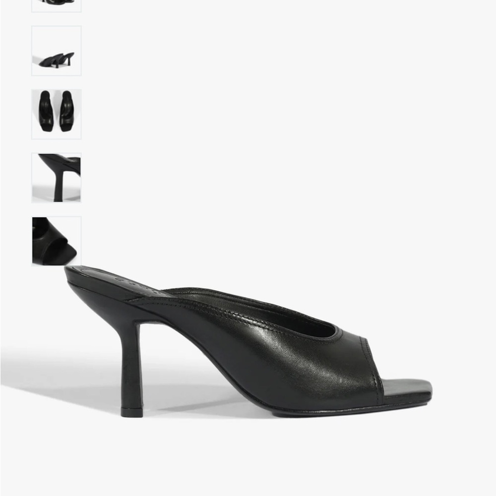 NWT Schutz Finley Mule Heels in Black Leather